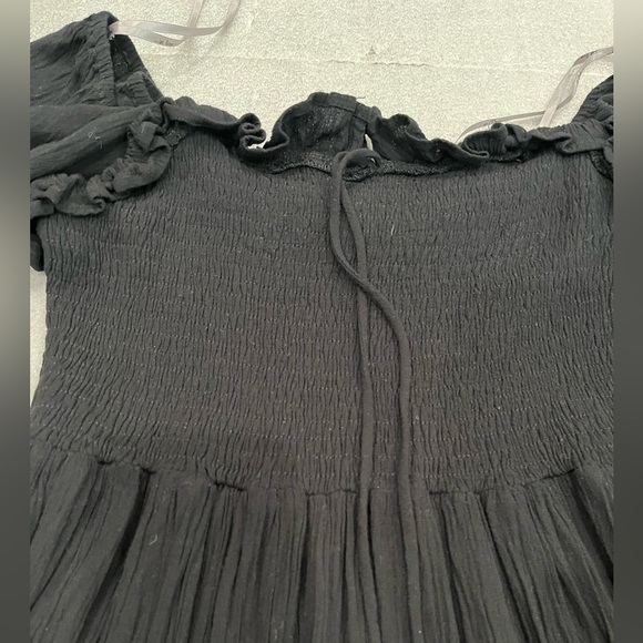 [S]In Loom WMN 3/4 Sleeve Square Neck Smocked Mid Dress Cute A Line Swing Beach - Picture 5 of 11